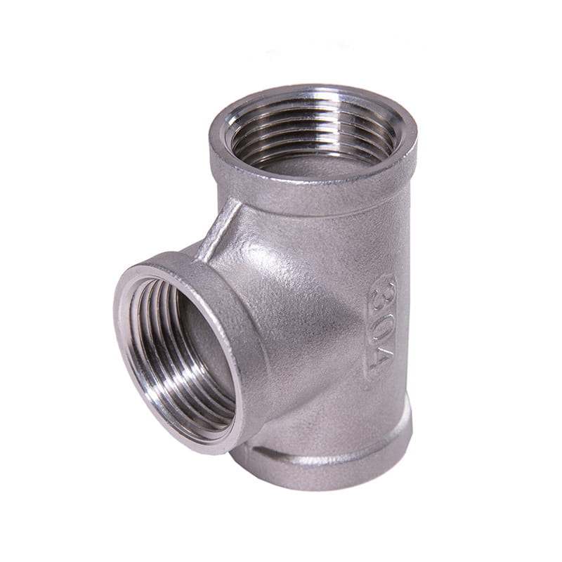 No Need To Weld Cast Female SS Threads Tee Piping Fittings