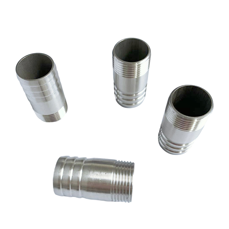 Double Hose Barbed Connector Fitting 316 Stainless Steel Straight Fitting Style