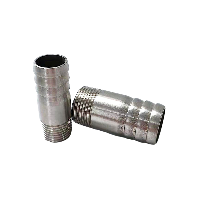 Double Hose Barbed Connector Fitting 316 Stainless Steel Straight Fitting Style