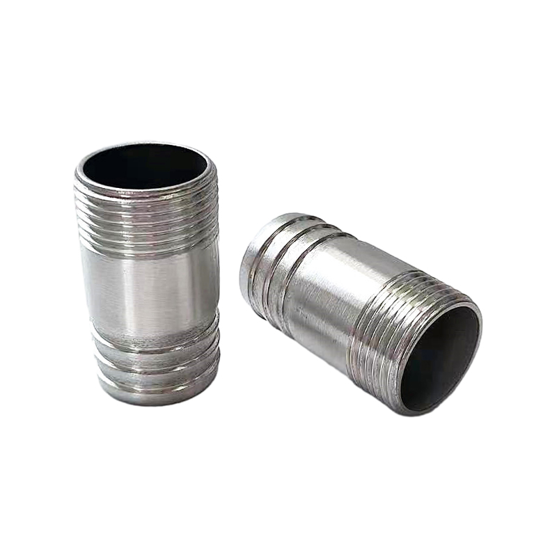 Double Hose Barbed Connector Fitting 316 Stainless Steel Straight Fitting Style