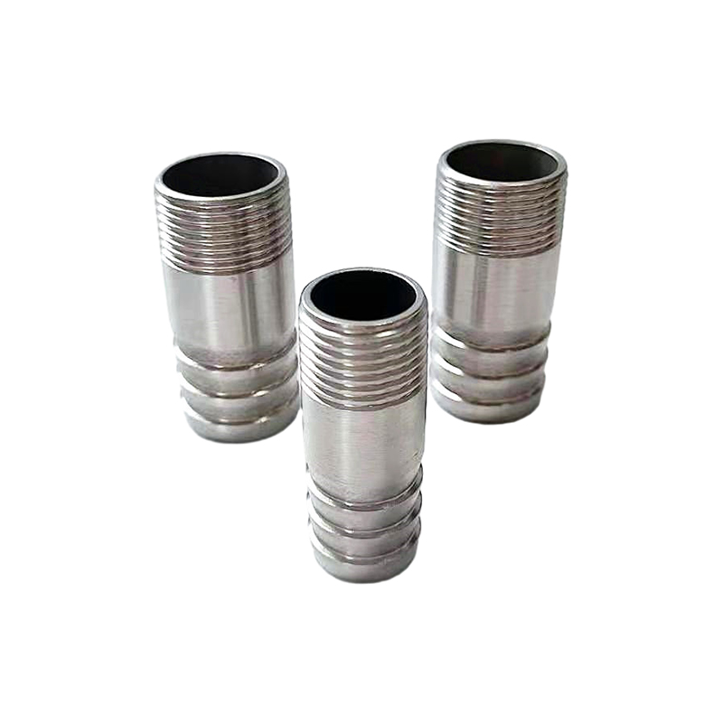 Double Hose Barbed Connector Fitting 316 Stainless Steel Straight Fitting Style