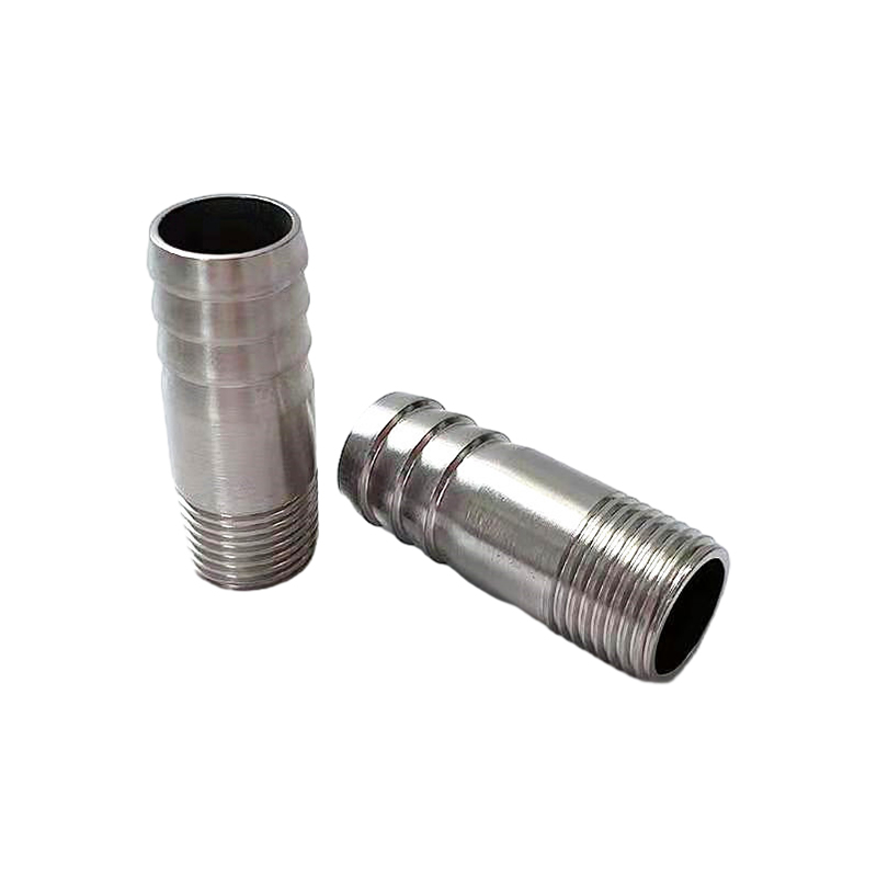 Double Hose Barbed Connector Fitting 316 Stainless Steel Straight Fitting Style