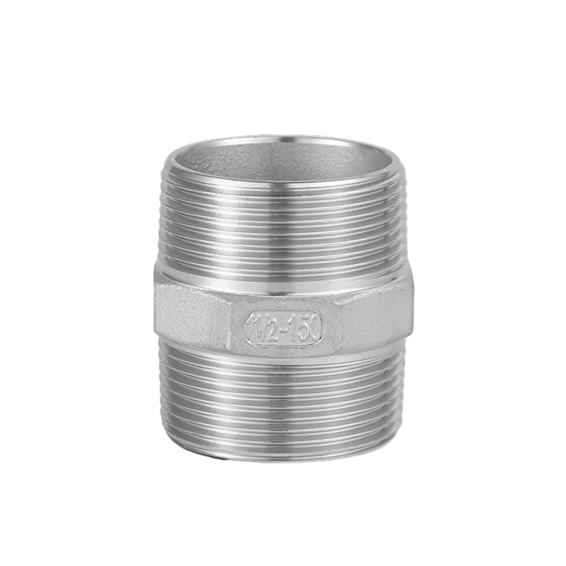 Stainless Steel Hex Threaded Nipple Fitting NPT Threads On Both Ends