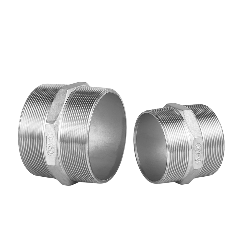 Stainless Steel Hex Threaded Nipple Fitting NPT Threads On Both Ends