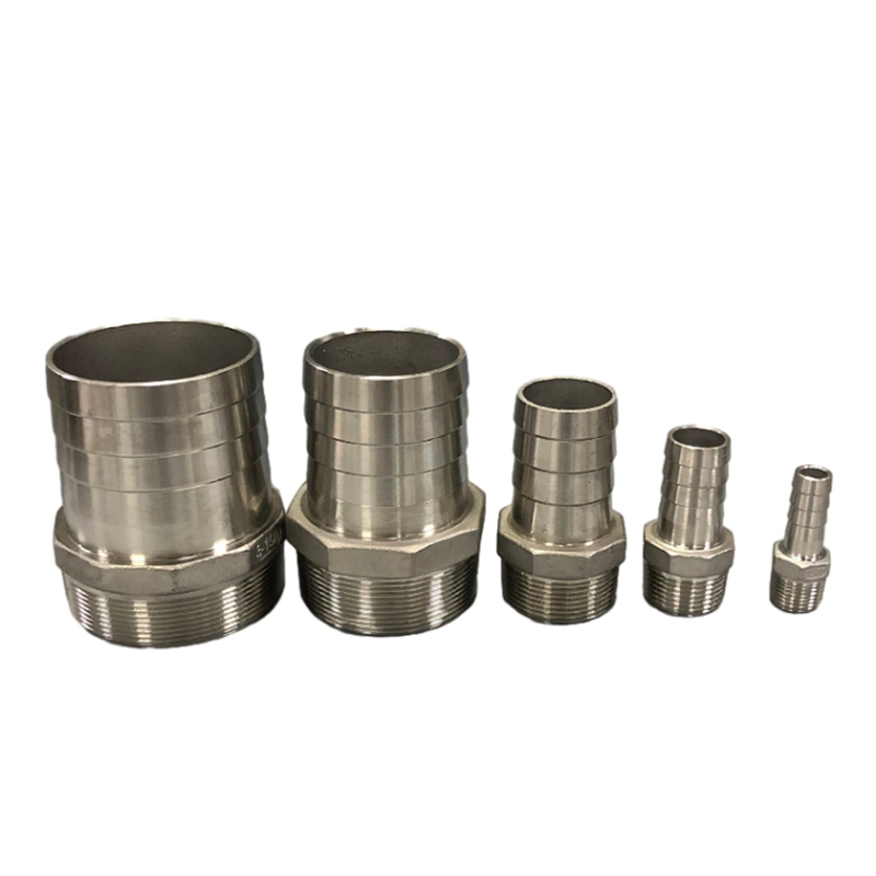 Hose Barbed Nipple Threaded 304 Stainless Steel Casting Tube Fittings