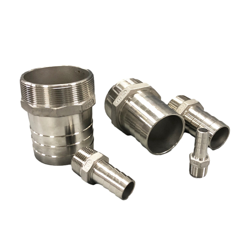 Hose Barbed Nipple Threaded 304 Stainless Steel Casting Tube Fittings