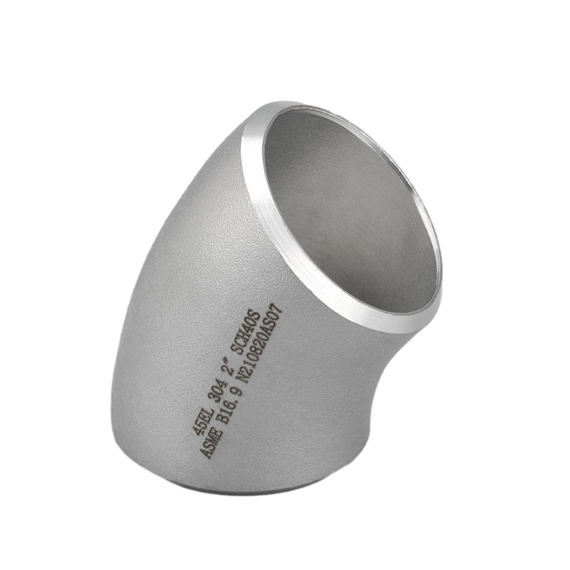 Stainless Steel 45°Welded Elbow Tube Fittings Horizontal Redirect Your Pipeline